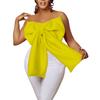 Plus Size Summer Women's Tops Sleeveless Sexy Bowknot Wrap Strapless Short Tops Shirt