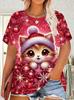 3D Gedrucktes T-Shirt Für Damen Oversized T-Shirts Tops Sommer Neue Harajuku T-Shirts Y2k Tops Lockere Kurzarm Pullover Kleidung