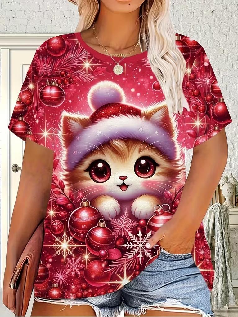 3D Gedrucktes T-Shirt Für Damen Oversized T-Shirts Tops Sommer Neue Harajuku T-Shirts Y2k Tops Lockere Kurzarm Pullover Kleidung