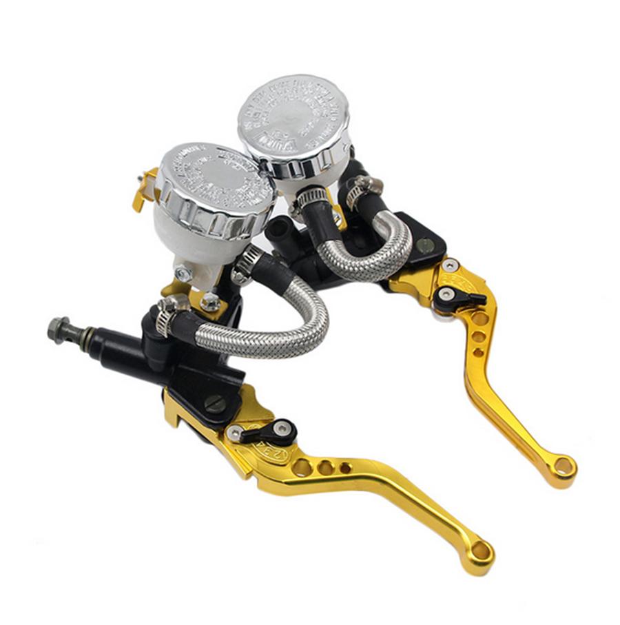 Motorcycle 7/8" 22mm Handlebar Clutch Brake Levers Master Cylinder Reservoir Set