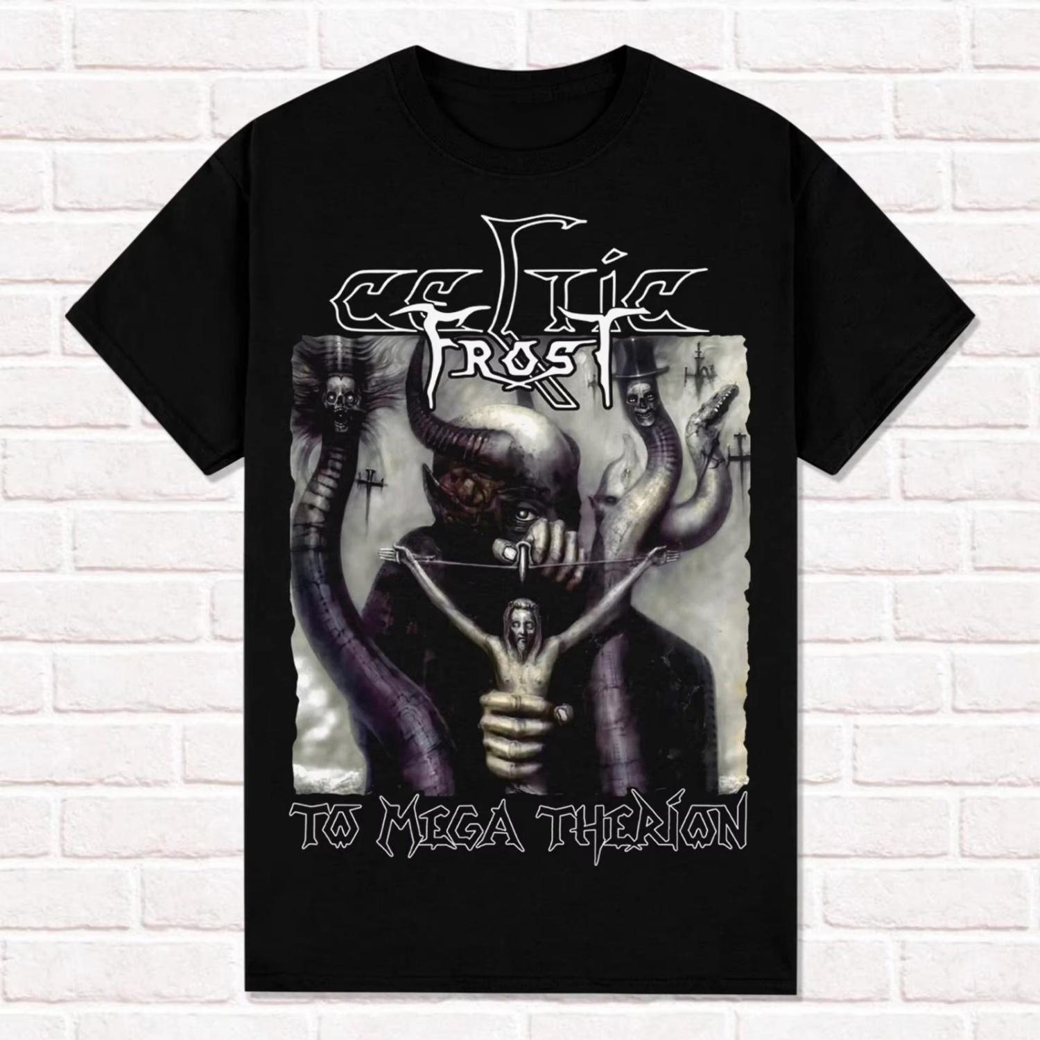 

Футболка Celtic Frost To Mega Therion 1985 Трэш-метал Смерть Блэк-метал Футболки Топы Унисекс Хлопок Короткий рукав Уличный стиль S чёрный