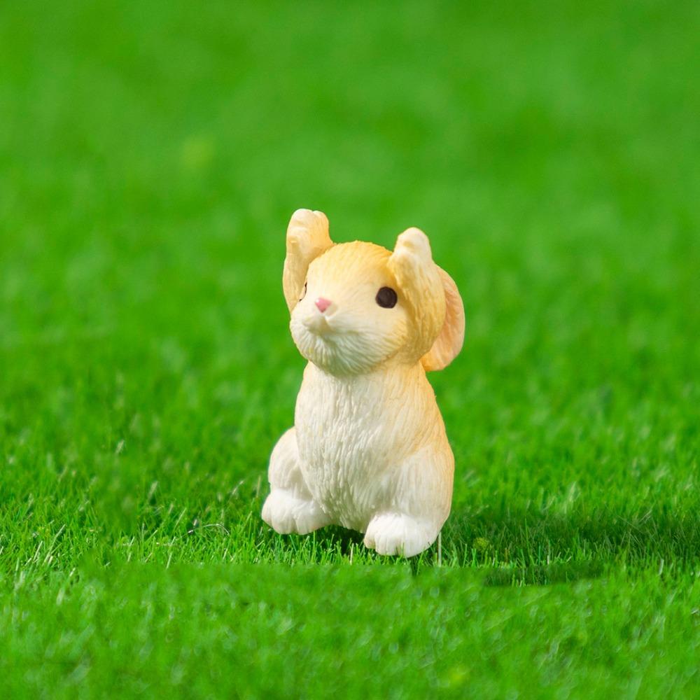 Żywiczna Mini Figurka Królika Wielkanocnego Jajko Wielkanocne Kreskówkowy Króliczek Statuetka Dekoracja Domku dla Lalek