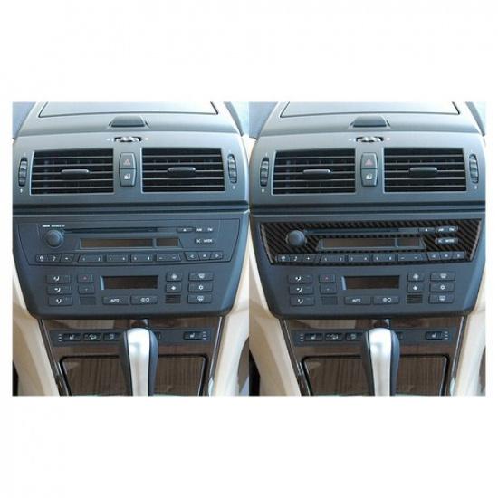 Carbon Fiber Interior Radio Console Accent Cover Trim For BMW X3 E83 2004-10