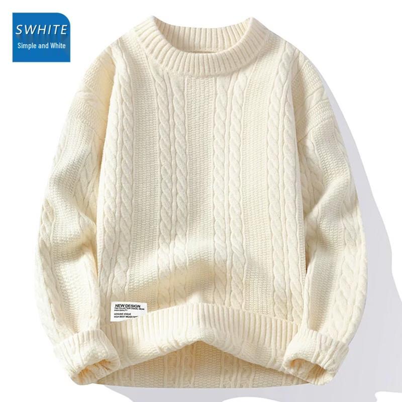 Men's Contrast Stripe Knit Pullover Sweater
