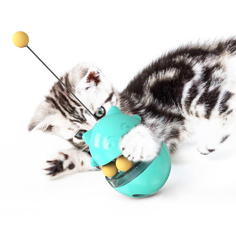 Interesting Tumbler Mint Ball Feeders Puzzle Play Cat Tracks Spinning Toy Game Cat Funny Cat Stick