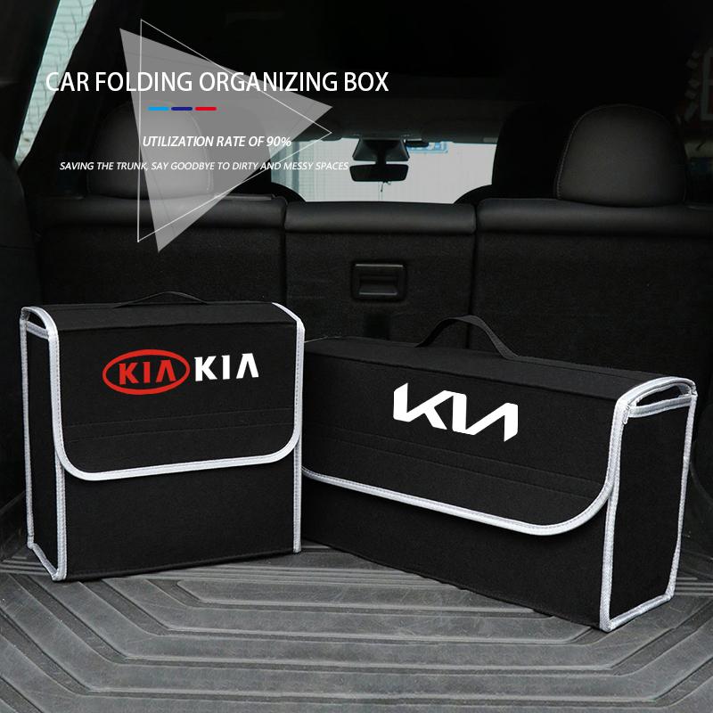 AEF1 Car Trunk Organizer Box Large Capacity Folding Storage Bag For KIA K3 Sportage Carnival K5 Seltos Pegas KX1 EV5 Sonet EV6 K4 EV3