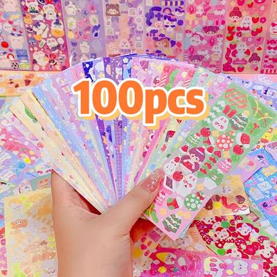 Kawaii Kids Stickers Adorable Stationary Aesthetic Diary Decorative Art Supplies Scrapbook Stickers Korean Paper Desk