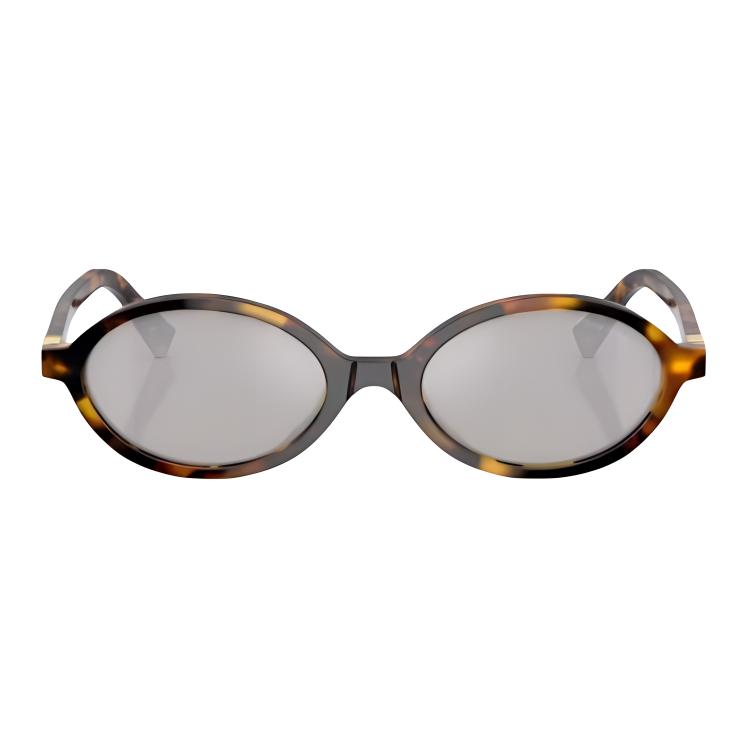 Miu Miu Letter Design Oval Sunglasses Women sunglasses Tortoise MU-04ZSF-VAU07F
