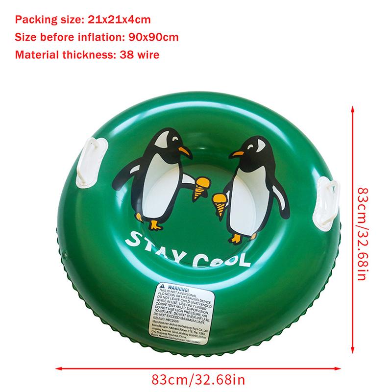 Ski Ring Inflatable Pvc Sledding Tube Thicken Snow Tubing Winter Snow Tube With Handle Snow Racer Durable Snow Sled Board 1Pc