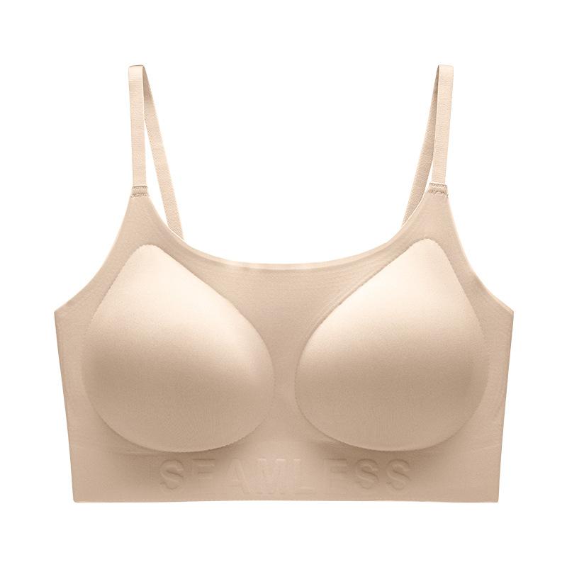 Suspender Underwear Women's No Steel Rim Closed Breast Fixed Anti-Sagging Vest Traceless Invisible Bra Cover Thin Shoulder Strap