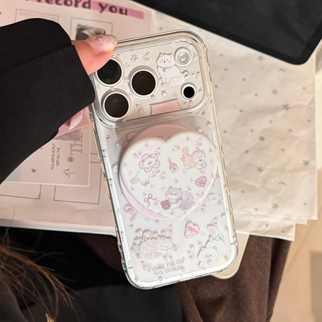 Süße Kätzchen-Herzförmige Magnetische Handyhülle für iPhone 16, iPhone 17 und iPhone 17 Pro Max