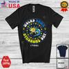 World Down Syndrome Day Custom Name Axolotl Hearts Blue Yellow Ribbon T-Shirt