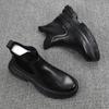Moda uomo stile britannico punk abito da festa stivali con plateau stivali alla caviglia da cowboy scarpe in pelle originali marea nera chelsea botas mans