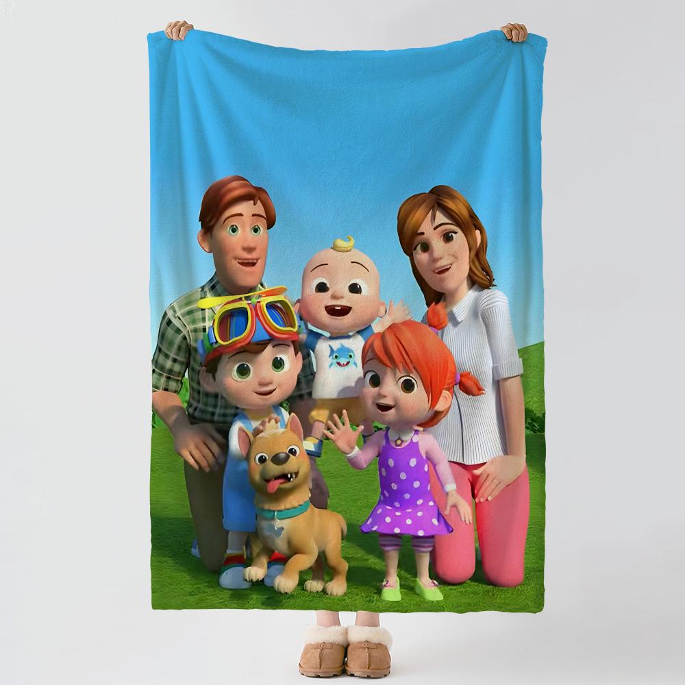 cartoon C-Cocomelon-n Throw Thick Comfort Flannel Quilt, Multi-scene Use Indoor Outdoor Daily Nap