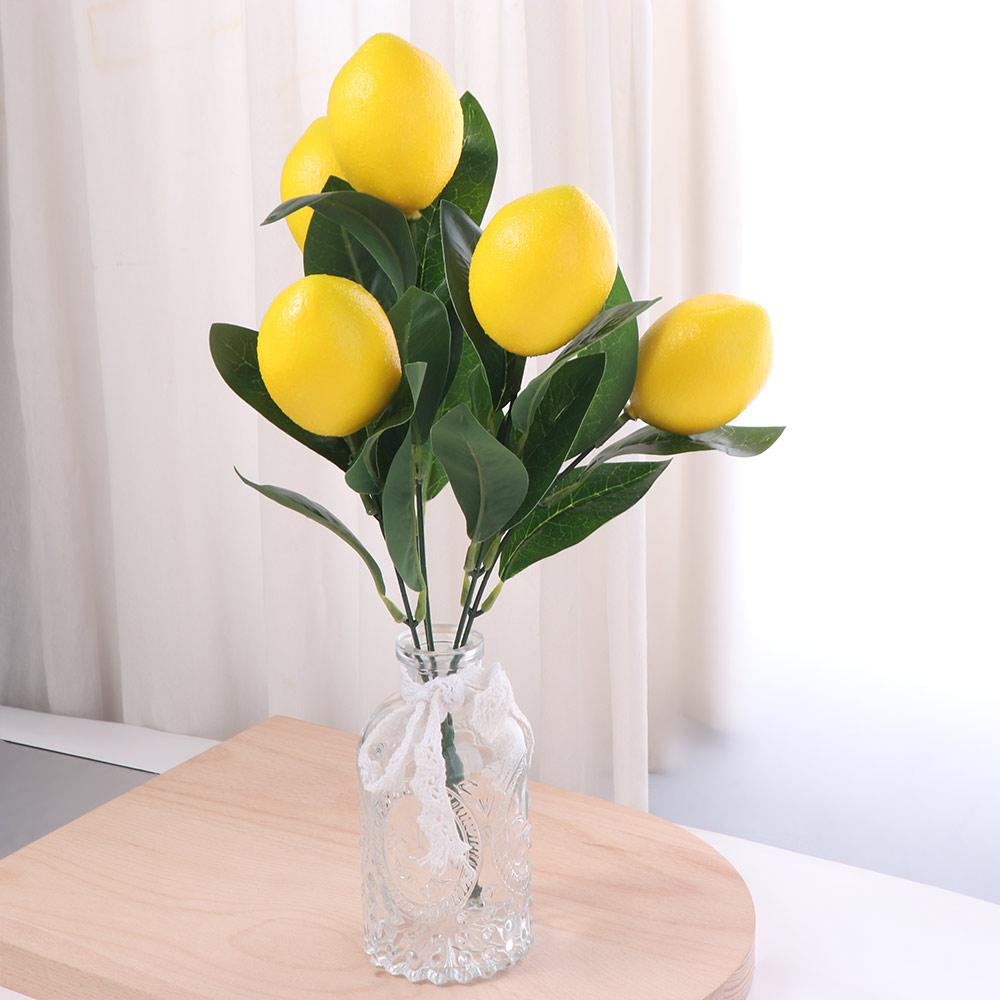 DIY Artificial Lemon Branches Handmade Fake Plants Simulation Lemon Fruit  Kitchen Table Decor
