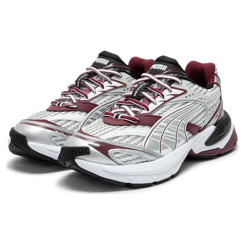 Puma Velophasis Fabric Phased Comfortable Daily Shock Absorption Low-Top Lifestyle Shoes Unisex Sneaker White Red 389365-08