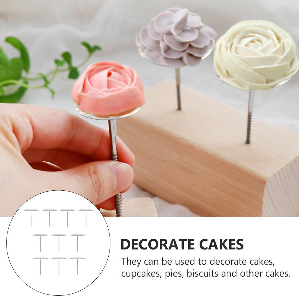 10Pcs Cake Flower Nails Stainless Steel Fine Workmanship Pastry Sticks Reusable Baking Decoration Tools DIY Cake Accessories