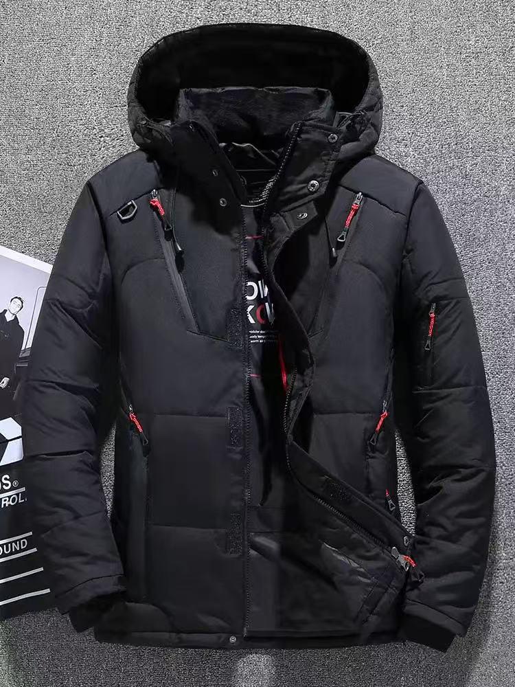 Men's Hooded Down Jacket: Winter Casual Outdoor Coat