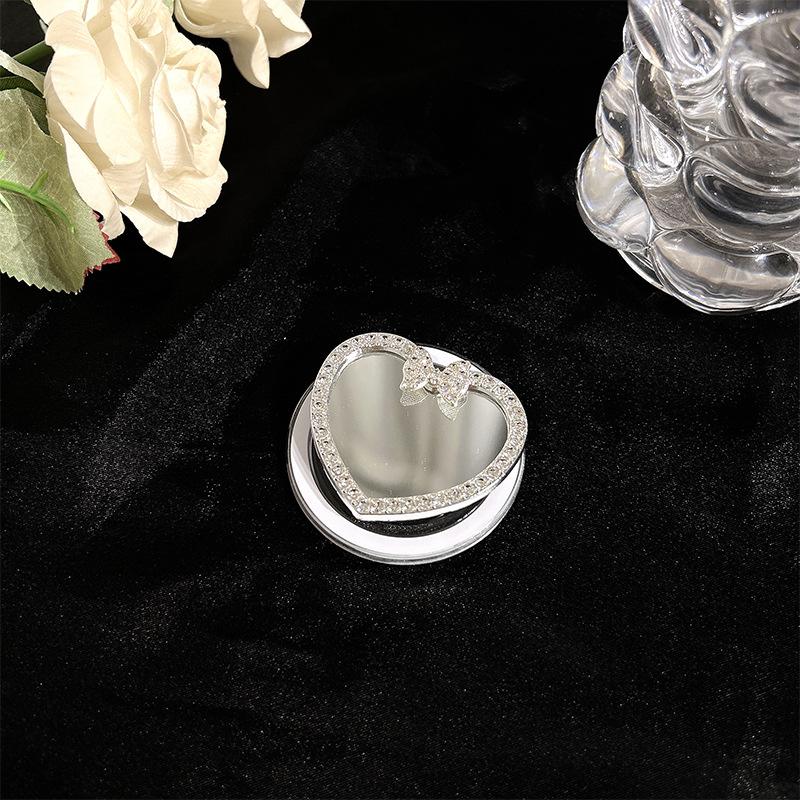 Magnetic Mobile Phone Airbag Bracket Glass Mirror Sticker Magsafe Flower Love Bow Rhinestone Portable Makeup