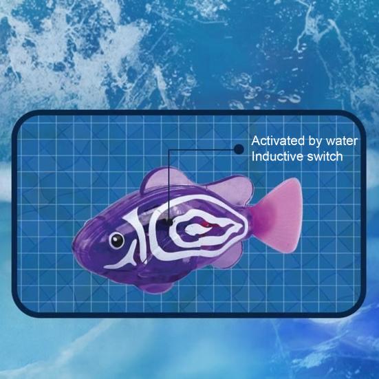 Yousheng Wasseraktivierter leuchtender elektrischer Fisch Badespielzeug für Kinder Interaktiver Roboter-Schwimmfisch für Pool Wanne Blinkendes wasserdichtes Spaß Sommergeschenk