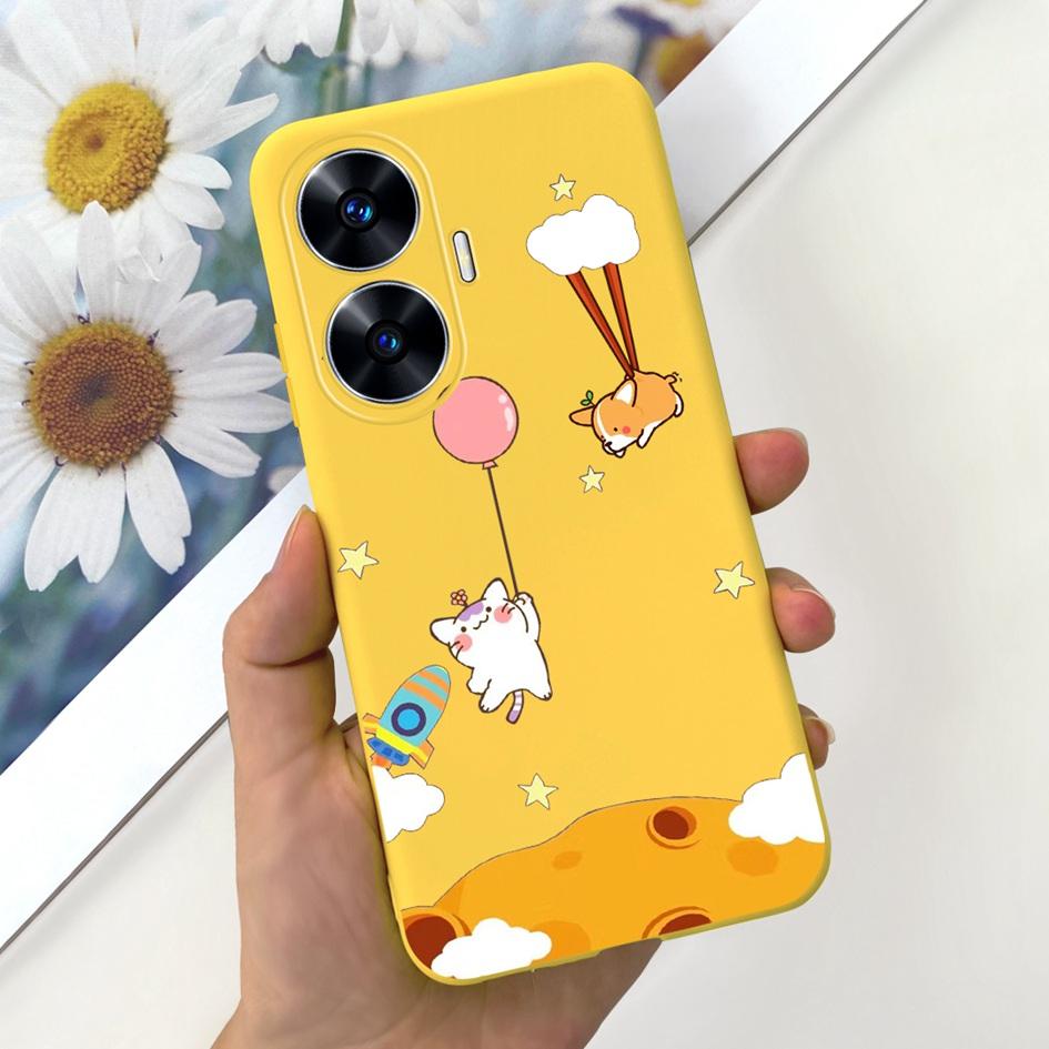 Per Custodia OPPO Realme C55 Carino Astronauta Cover Morbida in Silicone Posteriore per Realme C55 RMX3710 C 55 Real me C55 Custodia