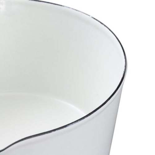 Nitori (NITORI) MOREISH Enamel Milk Pan, White, 15cm, IH/Gas Stovetop, 8942115