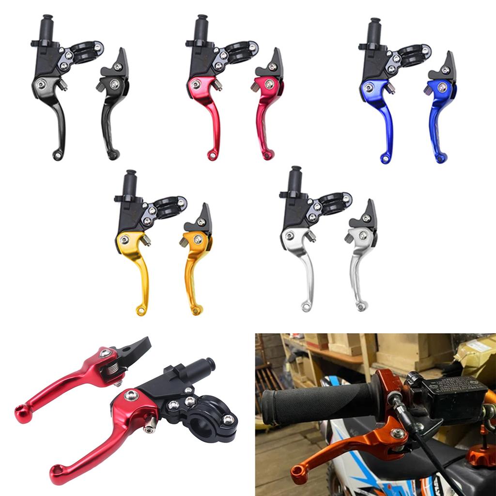 Clutch Brake Lever Set, Aluminum Alloys Foldings Brake Lever Fits for 22mm 7/8inch Handlebar Motorbike Scooters