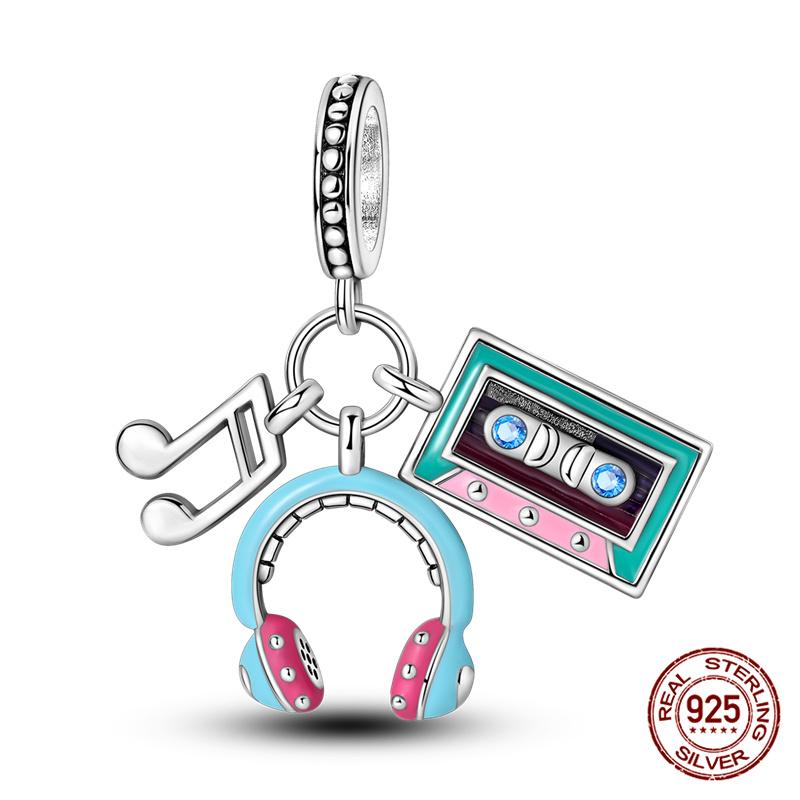 100 Copper Bluetooth Headset Charm Bead Charms Beaded Compatible With Authentic Bracelets Do It Yourself Jewellery Making Women Gifts