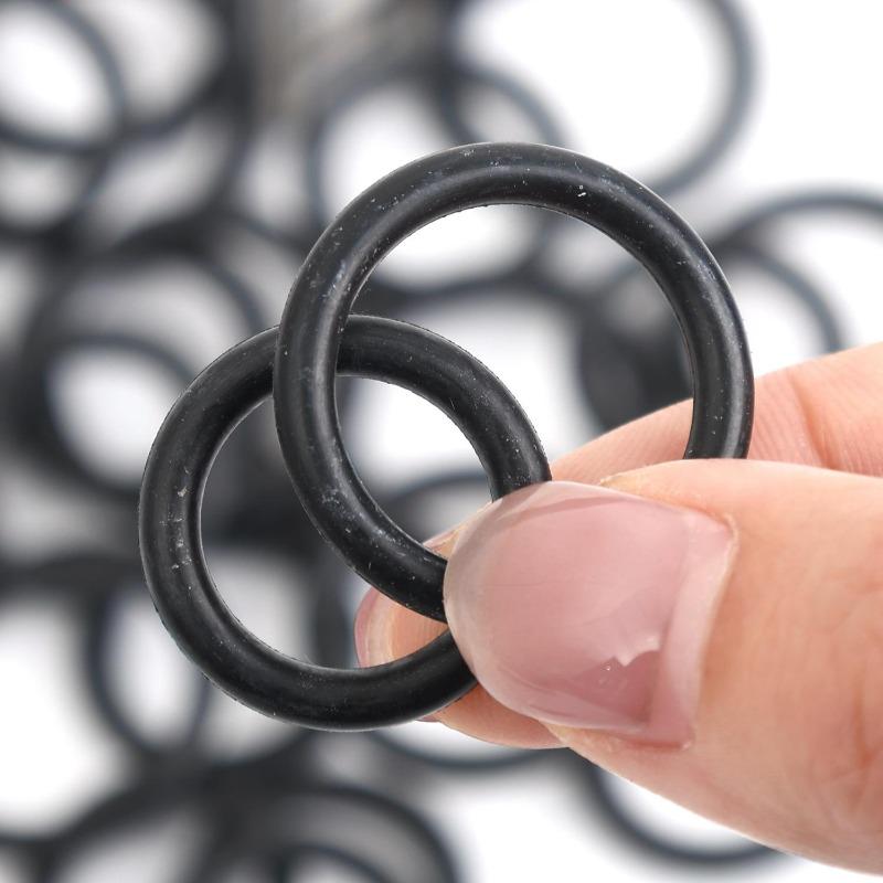 5/50Pcs O Ring Rubber Sealing Washer Black Gasket Oil Resistant High Temperature Ring with Spring Clip Wrench Component Tools