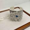 Full Rhinestone Demon's Eye Bracelets Metal Geometric Cuff Bangles  Decoration