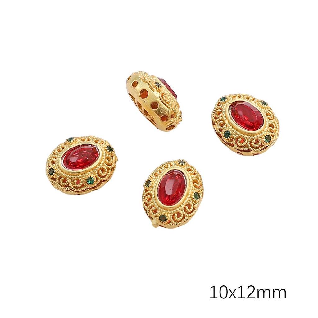 Pozlacené prolamované korálky s kočičím okem a imitací nefritu pro výrobu šperků DIY