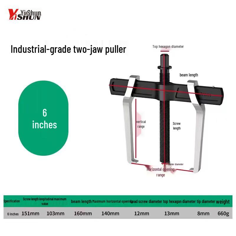 Two-Jaw Multi-Function Bearing Puller for Shaft and Wheel Disassembly
