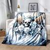 1PC Skeleton Angel Flowers Print Blanket Warm Soft Fluffy Kids Adult Luxury Gifts for Sofa Bed Home Outdoor Travel Camping