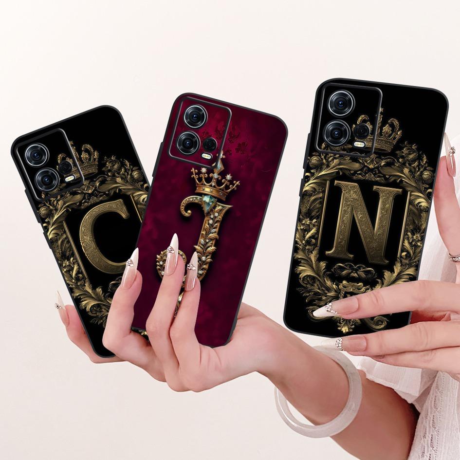 For Motorola Moto S30 Pro Case XT2243-2 Cover Retro Crown Letter Soft Silicone Back Cover For Moto Edge 30 Fusion XT2243-1 Shell