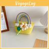 Stylish Mini Flower Woven Handbag For Girls Perfect For Summer Outings And Fun