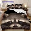 Magic Raccoon Pattern Bedding Quilt Set Quilt Cover Pillowcase Home Decoration Birthday Gift (1 * duvet cover + 2 * pillowcase, without core)