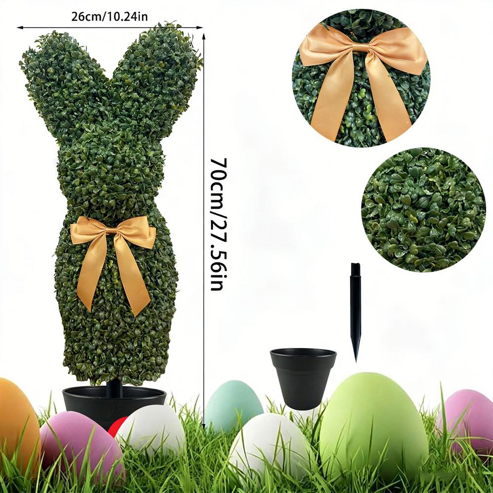 

Artificial Bonsai Tree Cute Weatherproof Holiday Faux Greenery Realistic Easter Tree Artificial Plants for Outdoor Garden Patio зелёный
