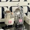 with Lid Cosmetic Tools Organizer Dustproof Spinning Brush Storage  Vanity Bathroom
