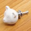 Ceramic Br Door Knob Drawer Cupboard Wardrobe Furniture Pull Handle Hardware (White)