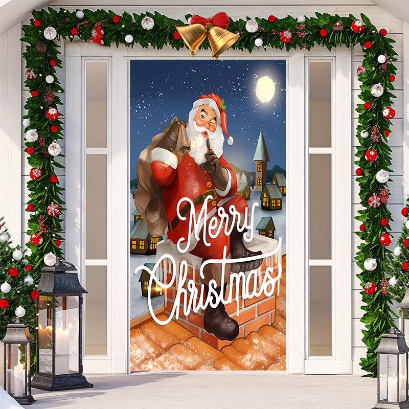 Christmas Door Tapestry: Hanging Cloth Decoration for Festivals & Parties