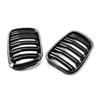 2PCS Gloss Front Twin Bar Grille Grill For BMW 3 Series E46 1999-2001 4 Door US