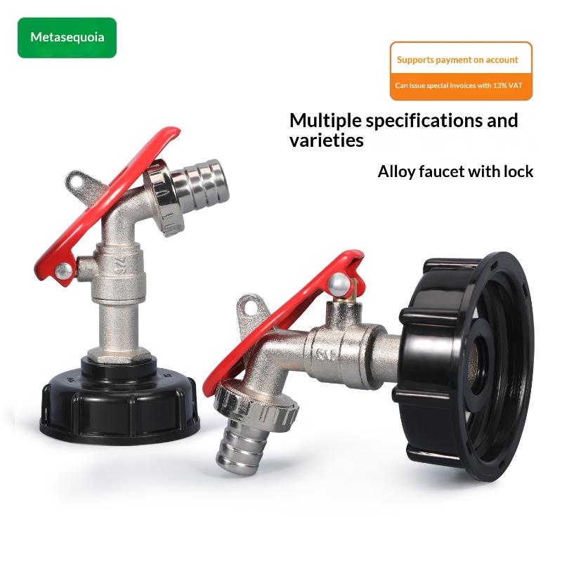 Brass Ibc Tank Valve Faucet With Lock 1/2 Inch Tonne Switch Adapter Zinc Alloy Water Tap For Ibc Tank Accessories