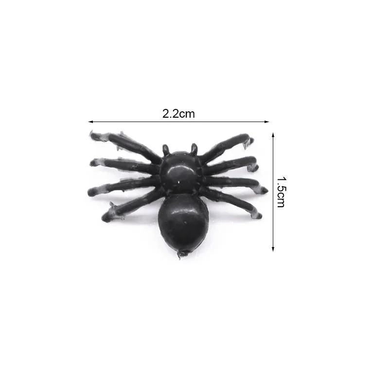 50/100pcs Halloween Black Spiders Small Luminous Plastic Spider Halloween Party Home Decoration Tricky Prank Toy Haunted House