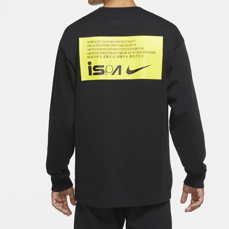 Nike ISPA Series Comfort Casual Sports Long Sleeve T-Shirt Men Tops Black CW7328-010