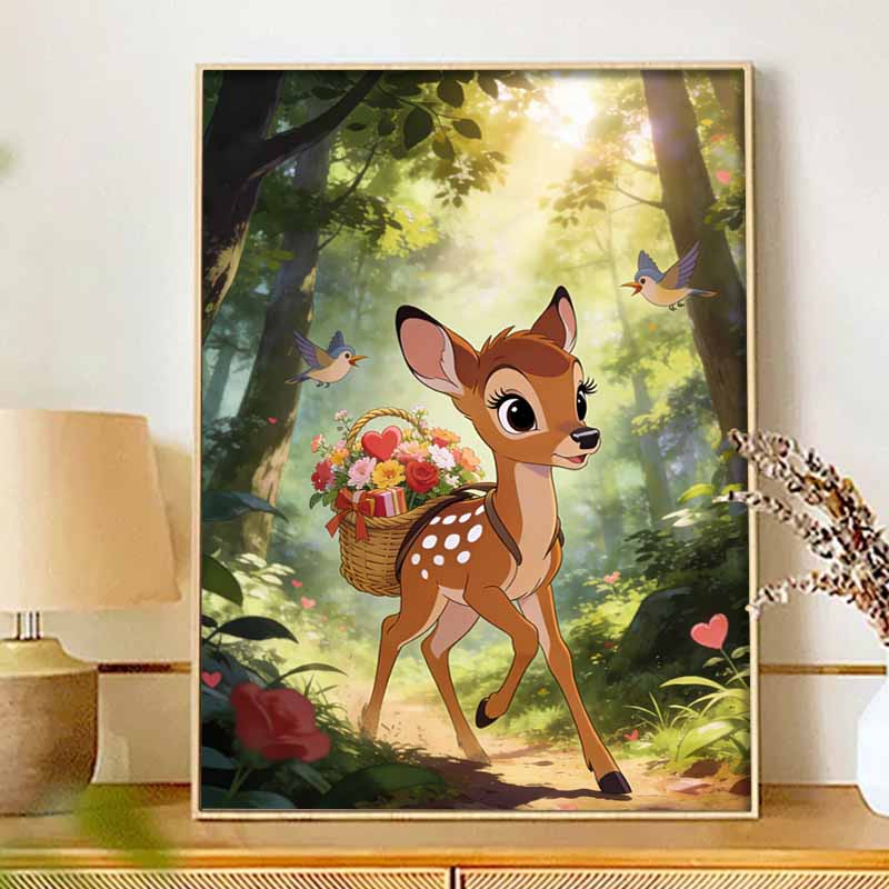 Disney Diamond Painting Kit Classic Forest Friends Home Decor Craft Perfect Gift Idea Diamond Art, Vibrant Nature Scene