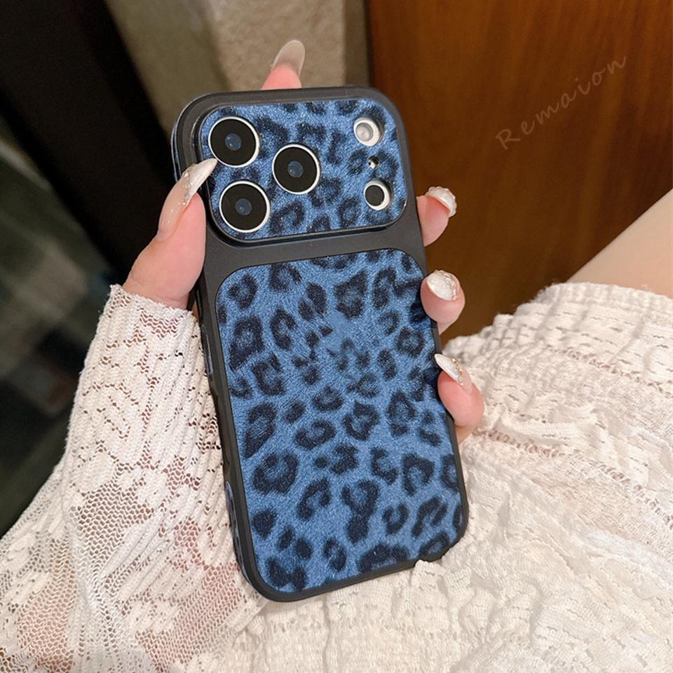 

New Official Sexy Leopard Phone Case For iPhone 17 13 14 15 16 17 Pro Max 16 15 14 Plus Big Windows Shockproof Protector Cover For iPhone 17ProMax