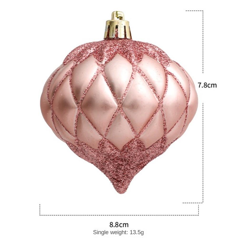 3Pcs/Box Painted Onion Balls Christmas Tree Ornament Plastic DIY Crafts Painted Christmas Gifts Boxes Pendant Hanging Ornament