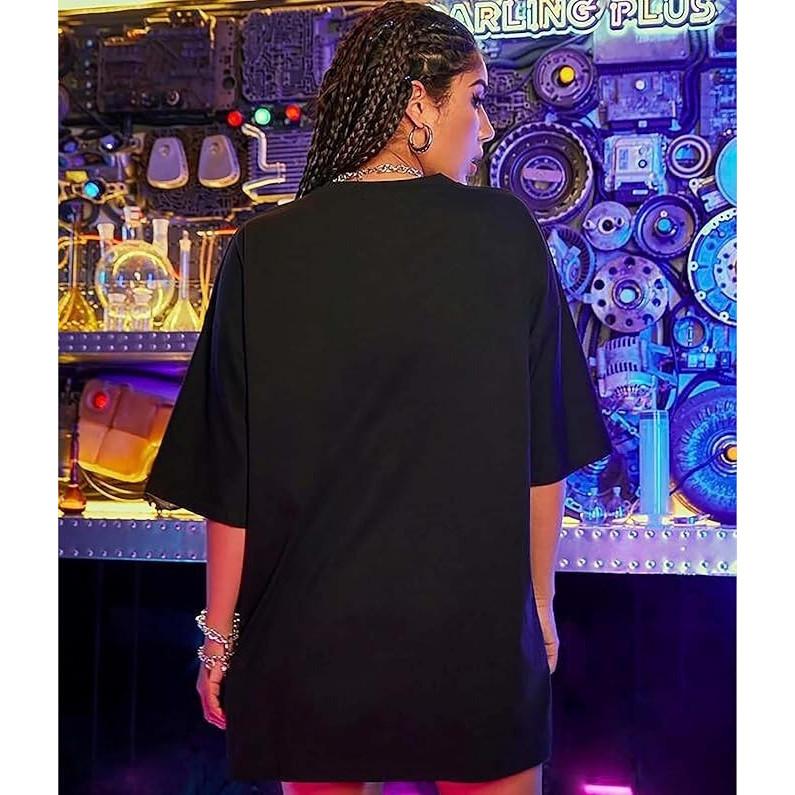 Black Cotton Women's Oversized T Shirt Designer Casual Wear Top Pack of 3 Set