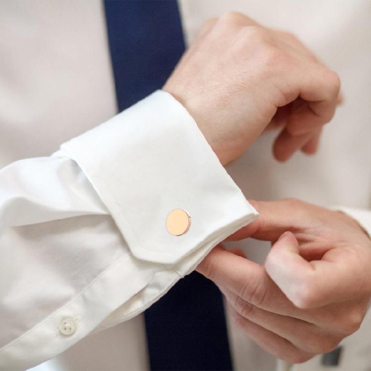 Round Cufflinks For Men Shirts Work Uniform Metal Cufflinks Decorative Shirt Cufflinks Cuffs Clip for Business Meeting