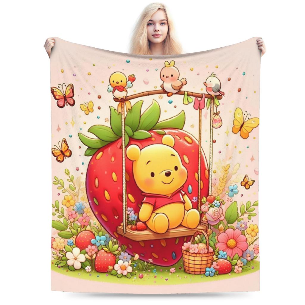 Winnie-the-Pooh Eeyore Blankets Fleece Summer Air Conditioning Cartoon Lightweight Thin Throw Blankets for Home Car Rug Piece